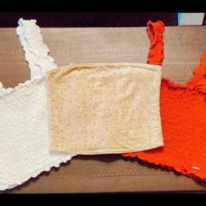 Two Hollister Tanks,One Hollister tube top Never worn,1 Top=10 2 Tops=20 All=25